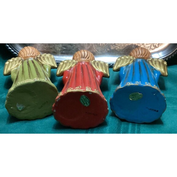 Vintage Set of 3 Singing Christmas Angels Choir Ardo Japan Ceramic MCM Complete - Picture 10 of 16